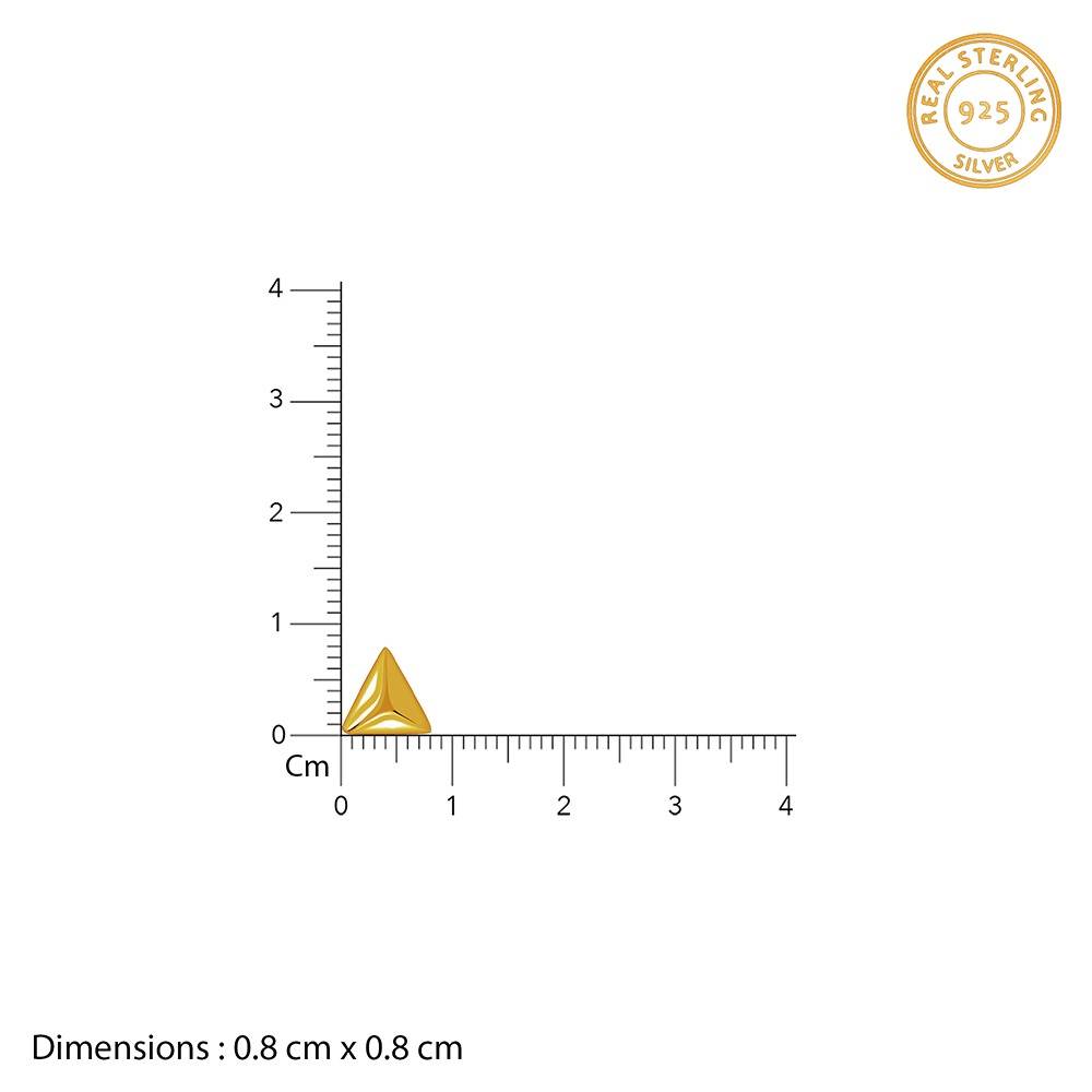925 Silver Golden Echo Triangle Stud For Him|Studs To Gift Men & Boys|With Certificate Of Authenticity And 925 Stamp : MER0125
