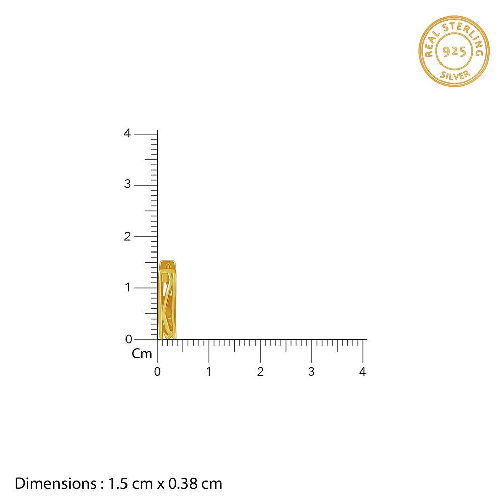 925 Silver Golden Hexa Hoop Earring For Him|Studs To Gift Men & Boys|With Certificate Of Authenticity And 925 Stamp| : MER0128