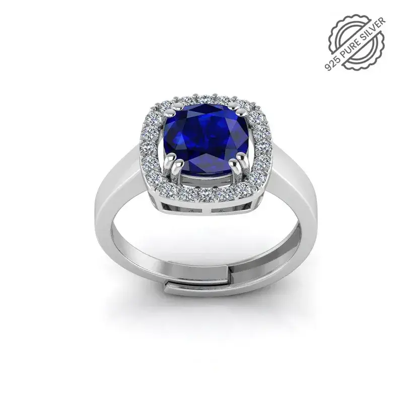 Pure 925 Silver Sapphire Engagement Ring For Women : SR-03