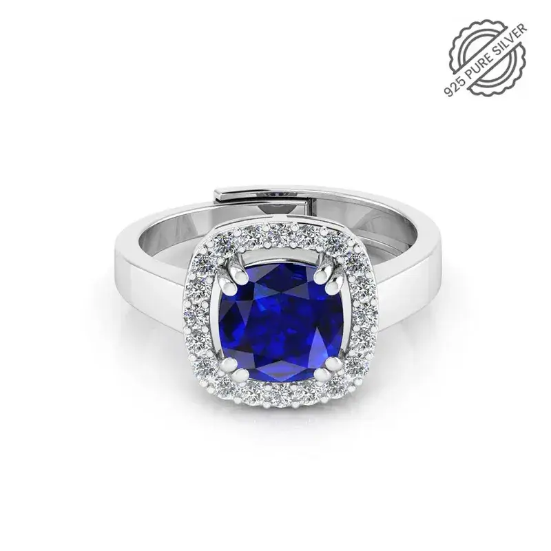 Pure 925 Silver Sapphire Engagement Ring For Women : SR-03