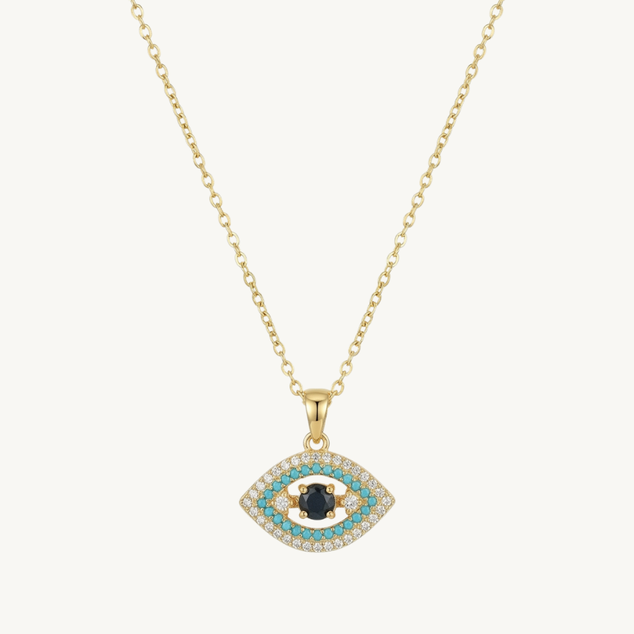 Mini Black Evil Eye Necklace For Women | Protective Minimal Evil Eye Pendant Jewellery : 3321466005