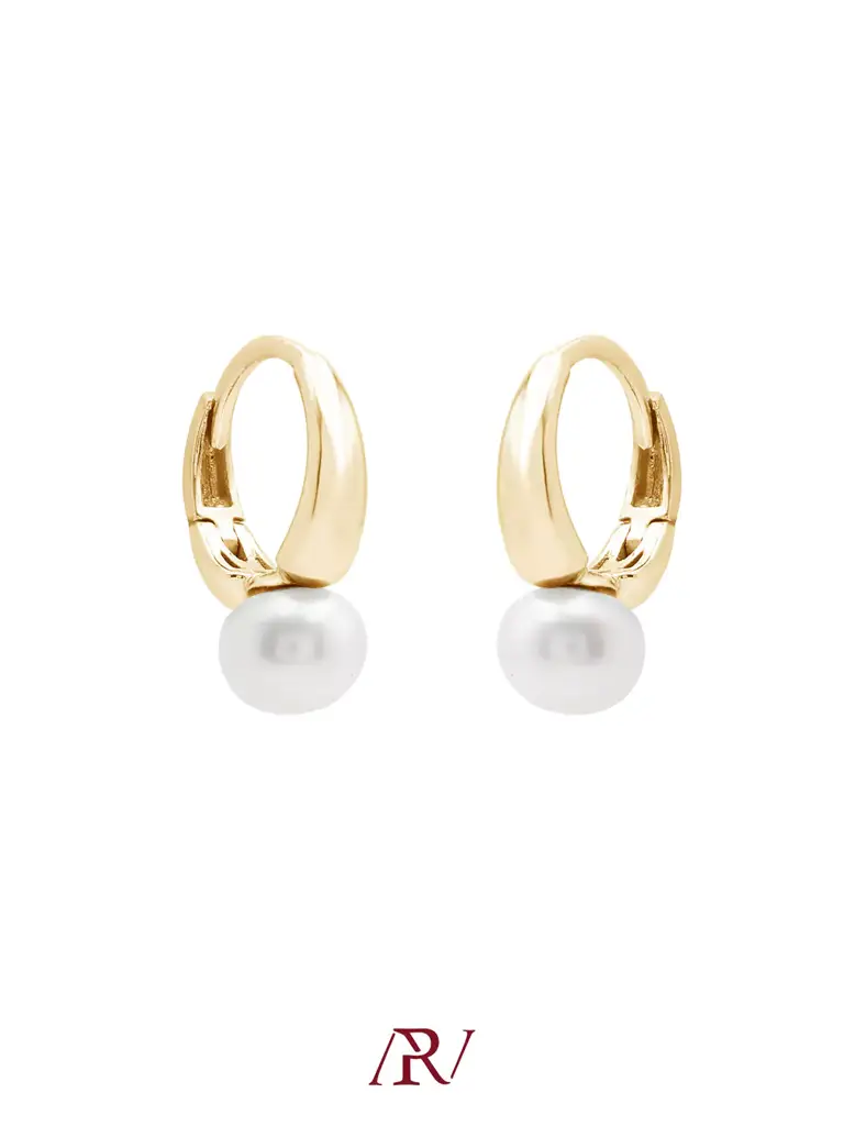 Minimal Pearl Huggies : ARV-ER-039