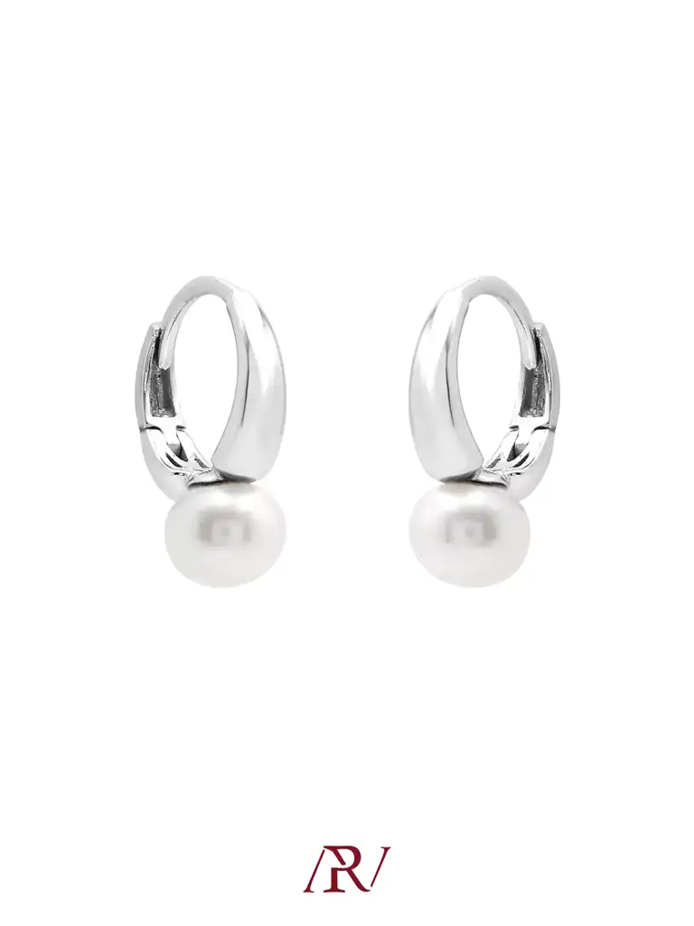 Minimal Pearl Huggies : ARV-ER-039