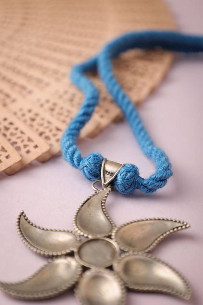 925 Sterling Silver Mizoya Intricate Blossom Flower Dori Necklace : SN1018