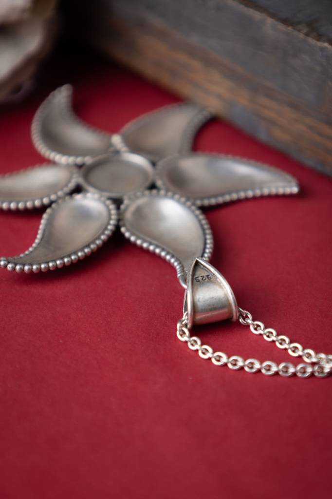 925 Sterling Silver Mizoya Intricate Blossom Flower Pendant : SN1817