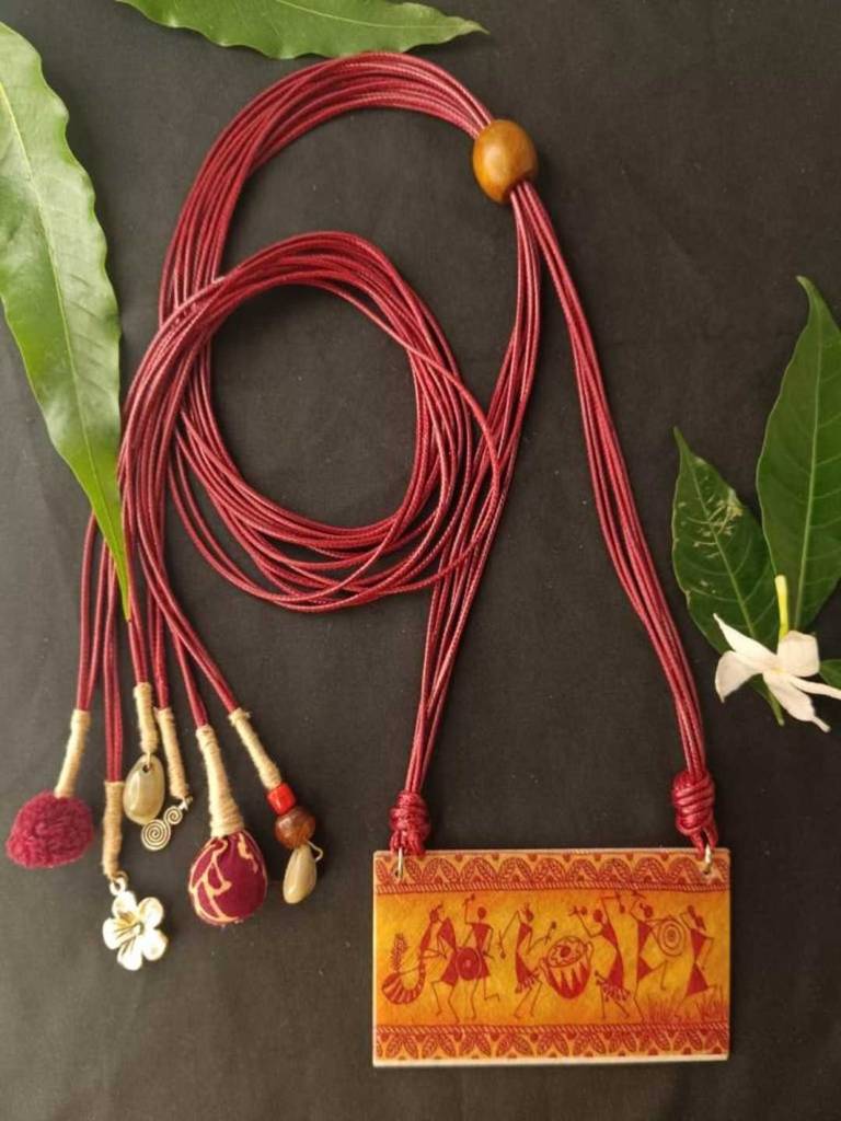 Pure Marble Warli Design Necklace : MJ11