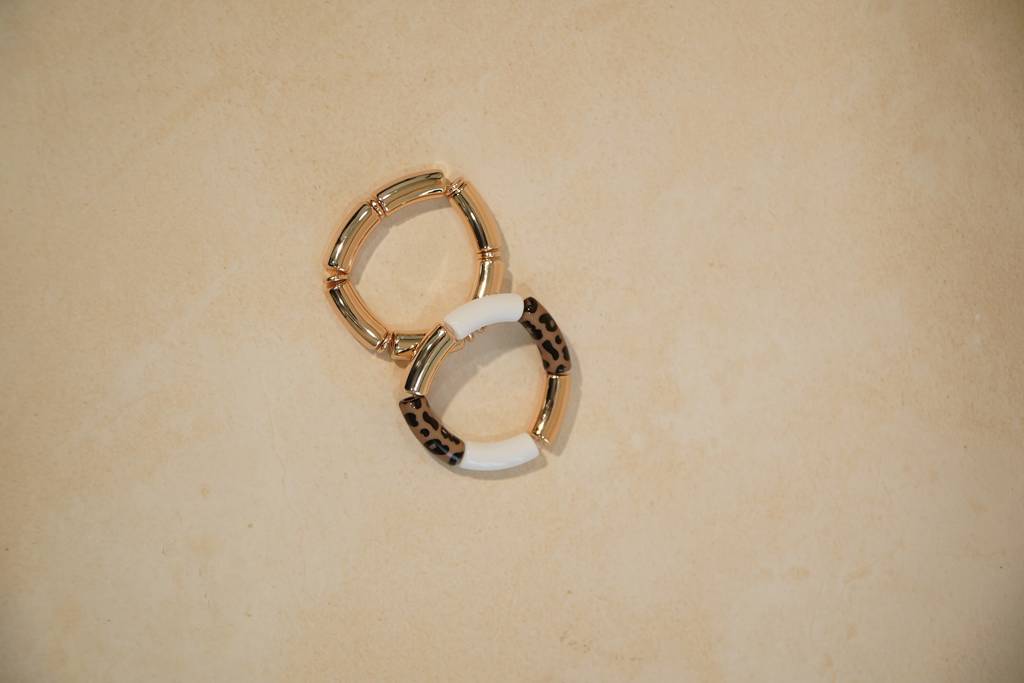 Golden Leopard Bangle Set Of 2 : MJ188