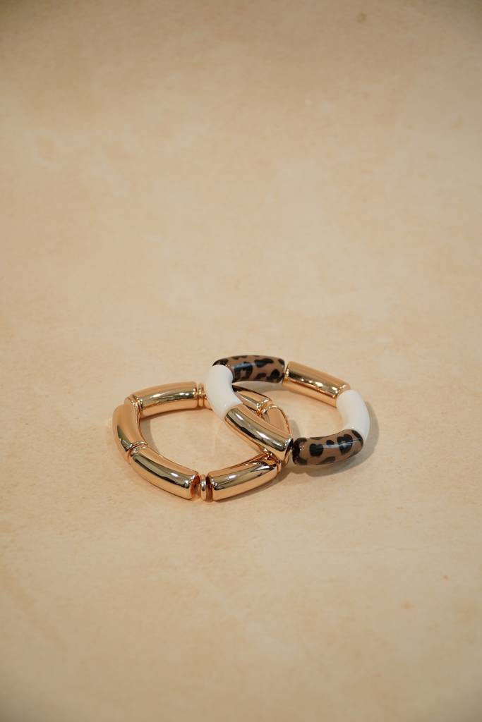 Golden Leopard Bangle Set Of 2 : MJ188