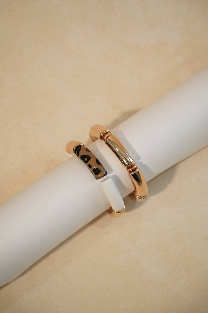 Golden Leopard Bangle Set Of 2 : MJ188