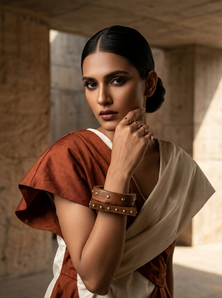 Rumi Wood Bangle Stack - Set Of 2 : MJ268