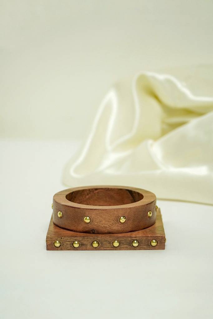 Rumi Wood Bangle Stack - Set Of 2 : MJ268