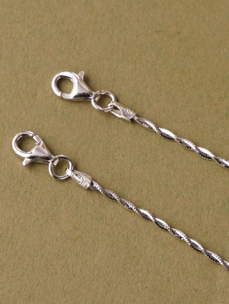 925 Sterling Silver Elegant Twisted Rope Chain Anklets : ARSP159
