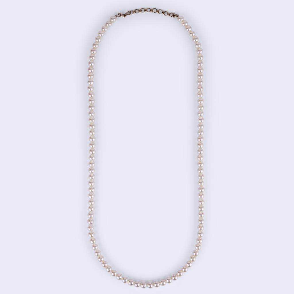 Excellent White Mother Of Pearl Gold Plated Moti Mala Necklace : ML43