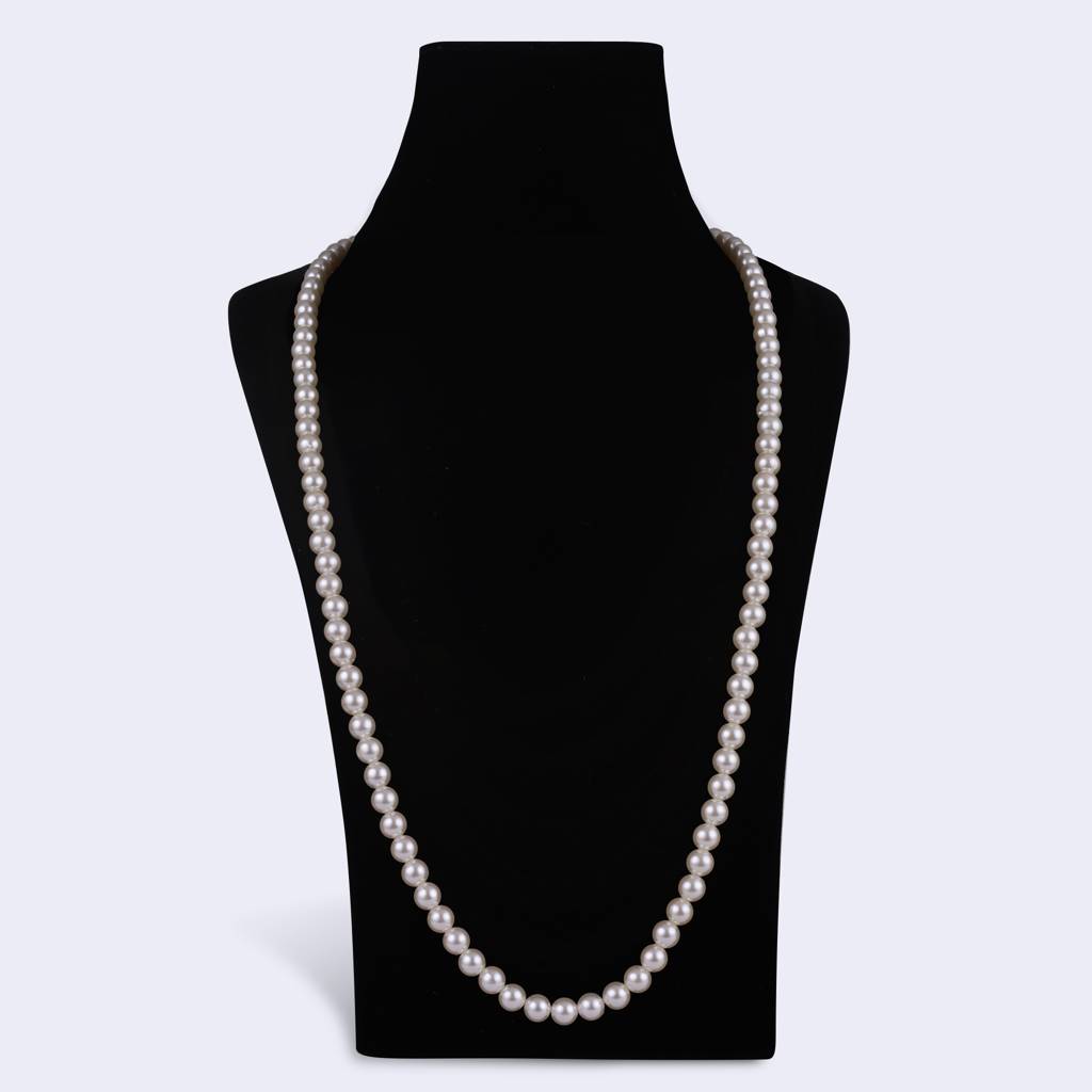 Excellent White Mother Of Pearl Gold Plated Moti Mala Necklace : ML43