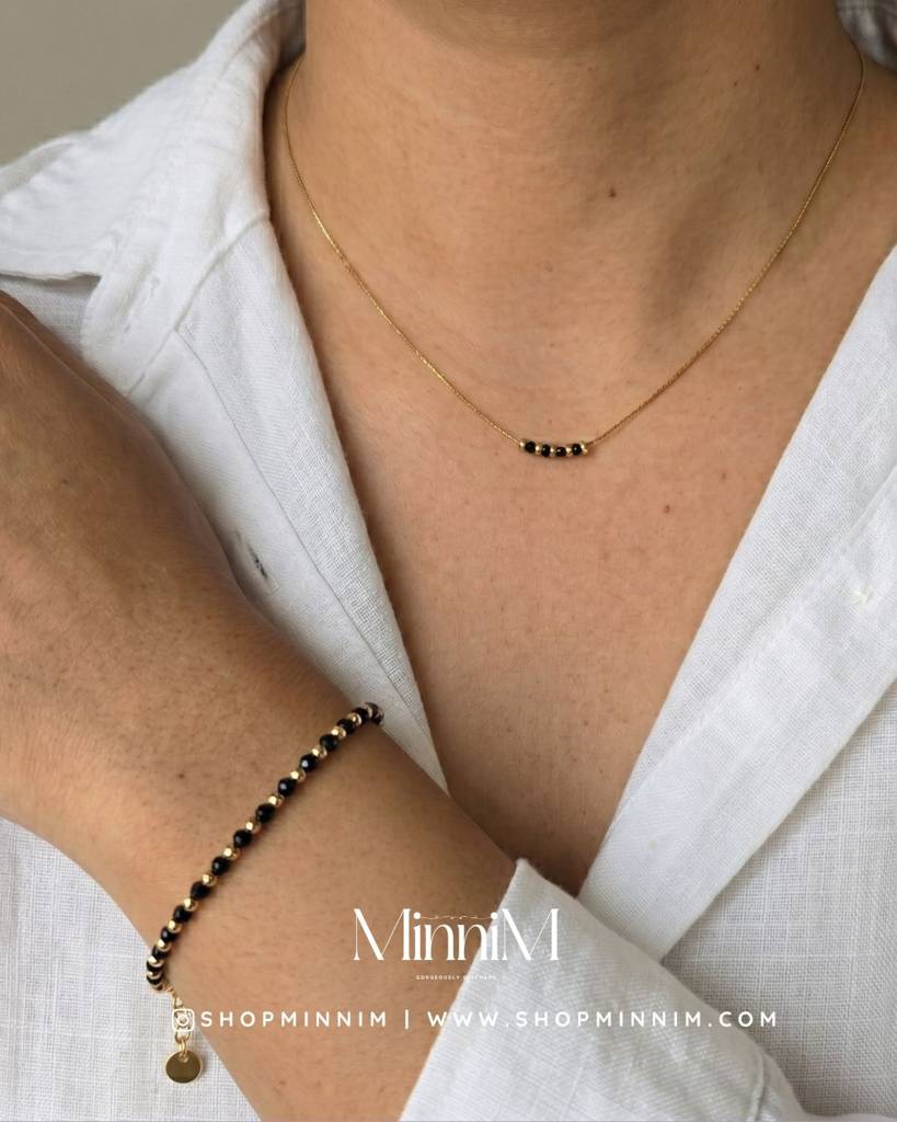 14K Gold-Filled Mangalsutra Necklace And Bracelet | Gold Infused Jewellery : MNBR14KGF11