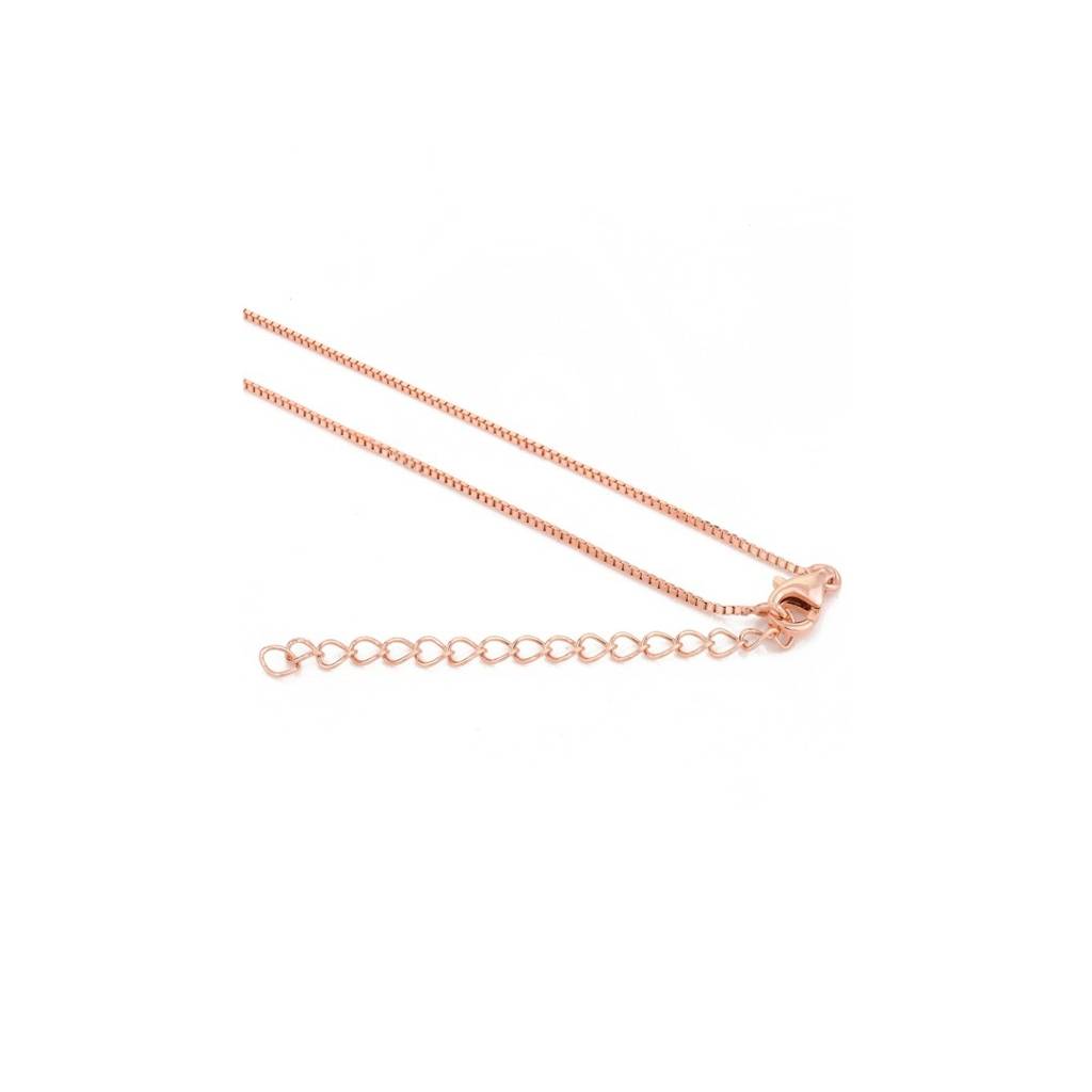 925 Silver Bar Charms Necklace Rose Gold Finish With Sparkling Cz Diamonds : MNM111