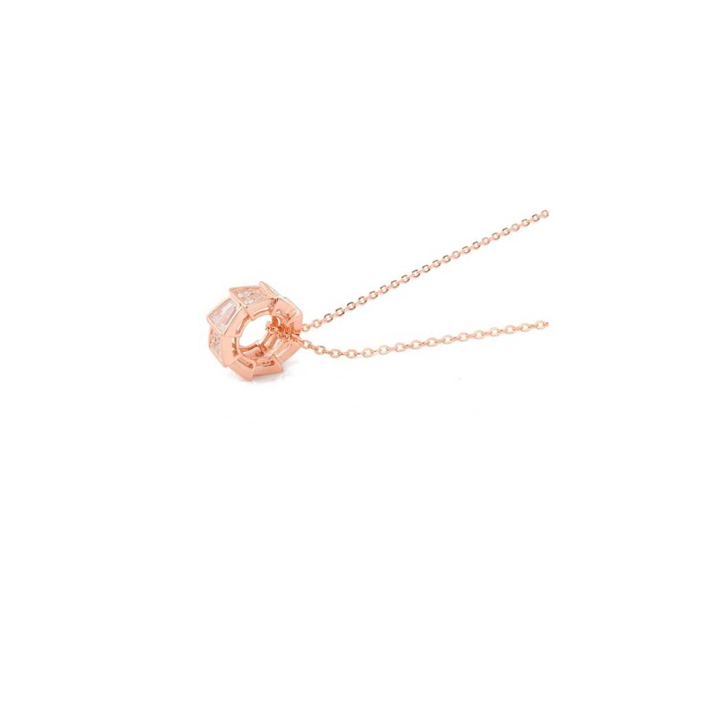 Stylish Bvlgari Inspired Serpenti Viper Circle Pendant Necklace In 925 Silver : MNM121