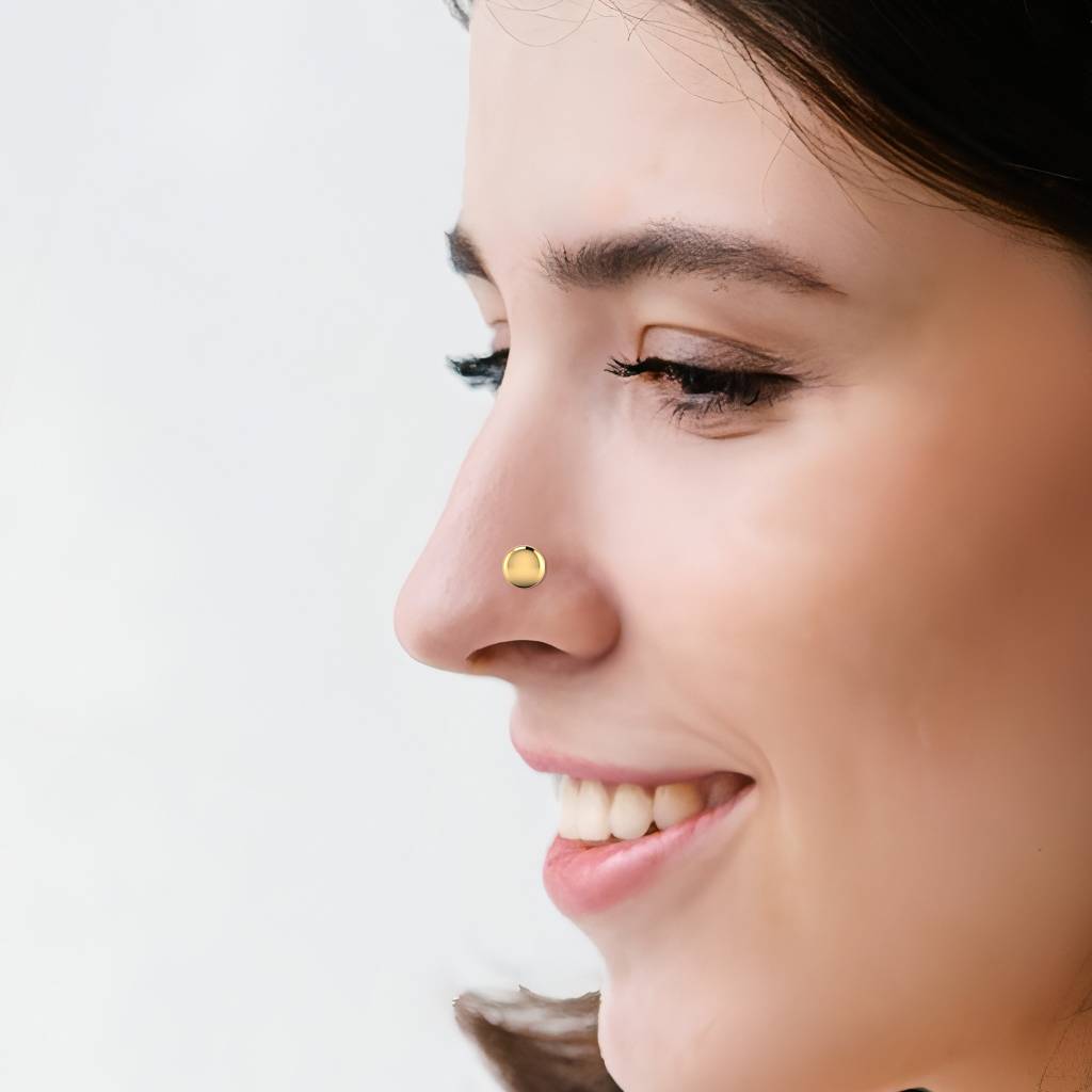 The Andal Gold Nose Pin : NS-0300YG