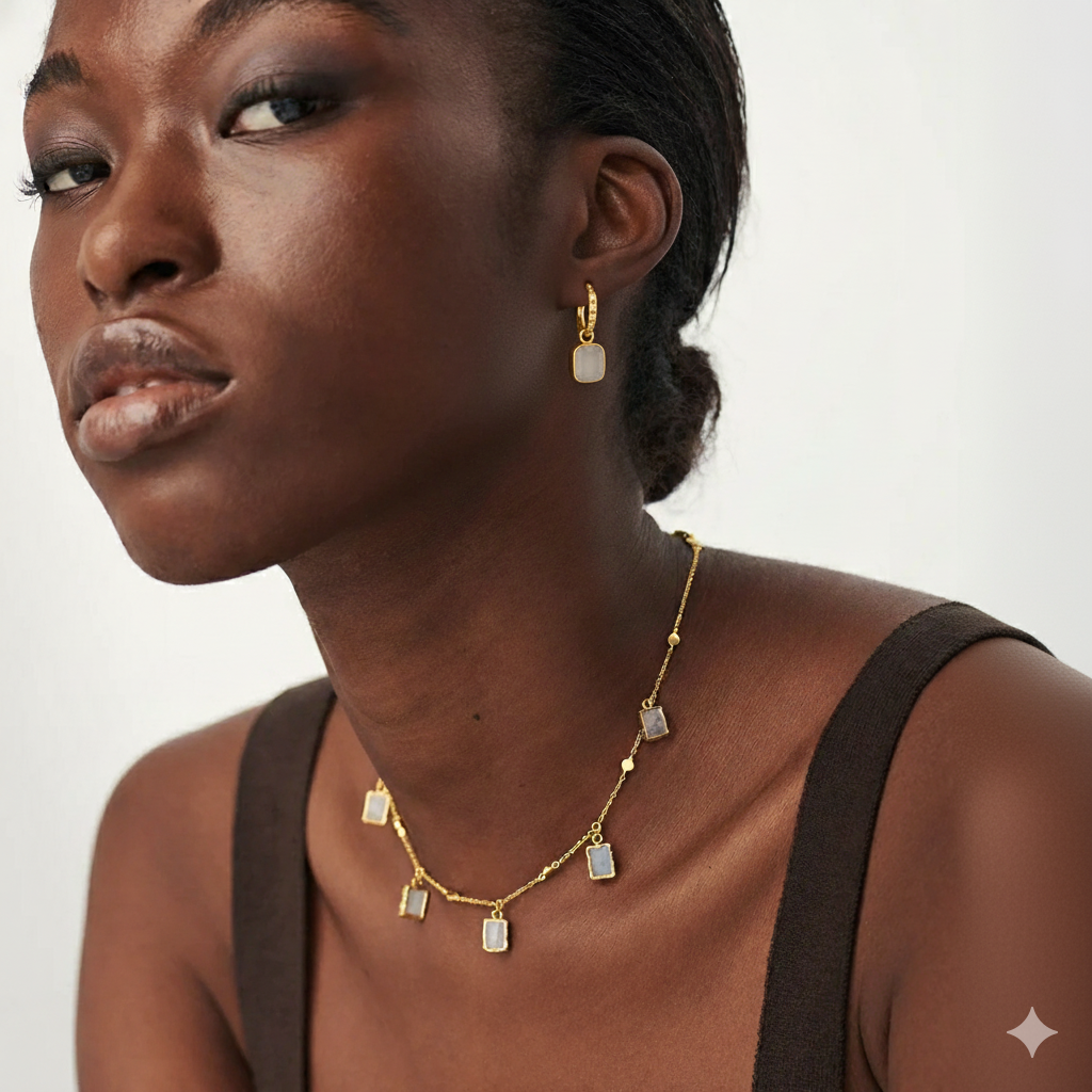 Moonlight Choker Necklace : NK-MNLT08-YG-MS