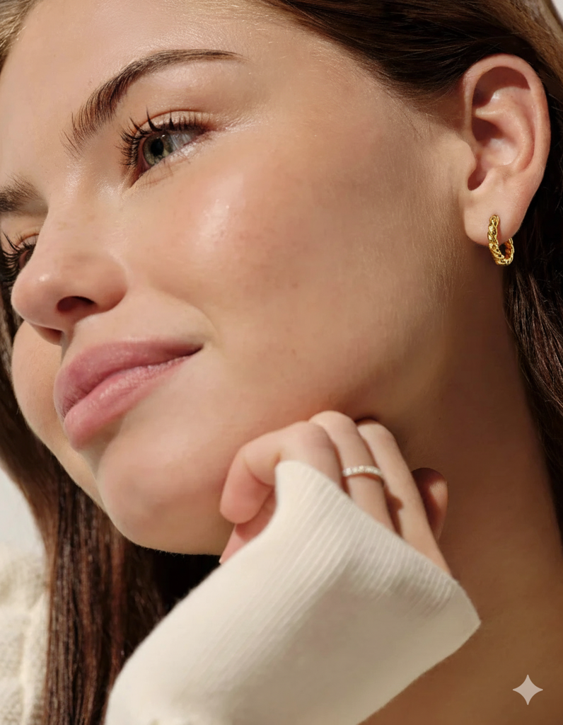 Blushé Heart Convertible Hoop Earrings : ER-HRT23-YG-PNK