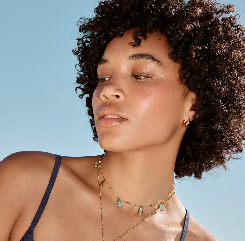 Seafoam Light Choker Necklace : NK-SFLT08-YG-GRN