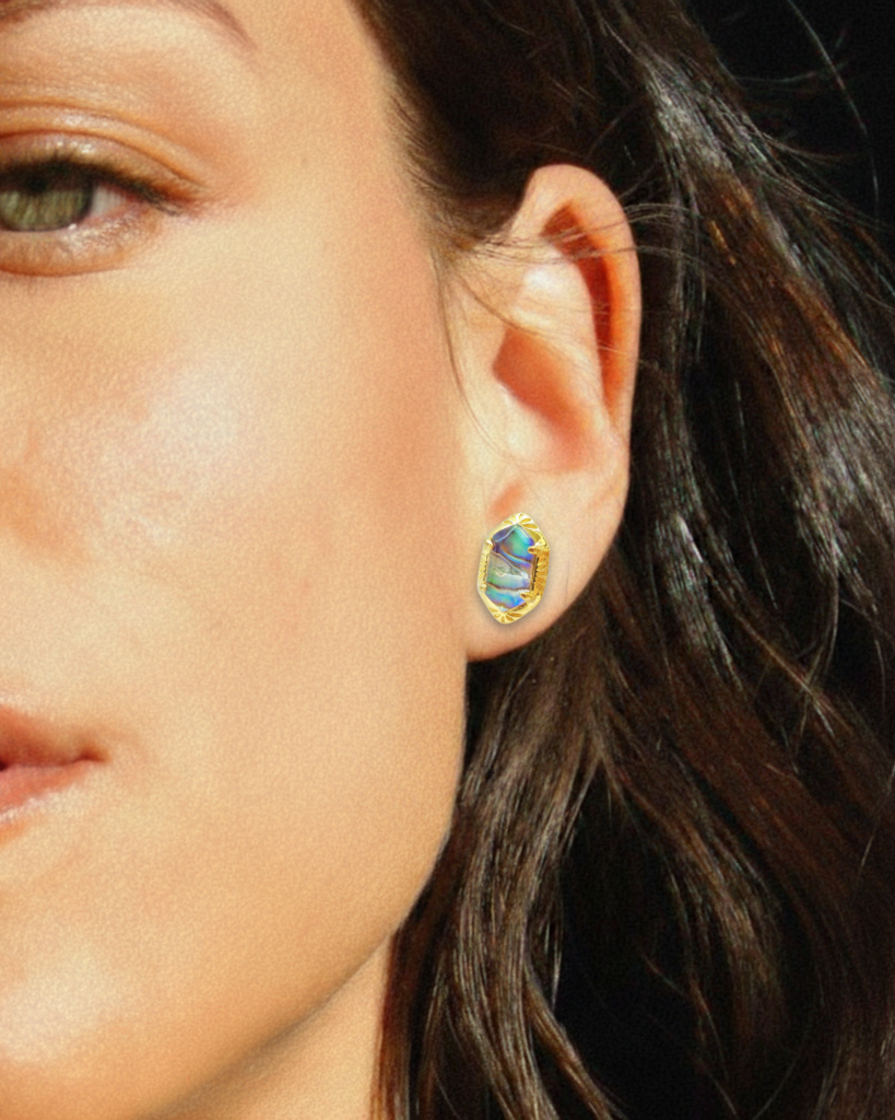 Whispers Of The Aurora Stud Earrings : ER-AURO26-YG-MLT