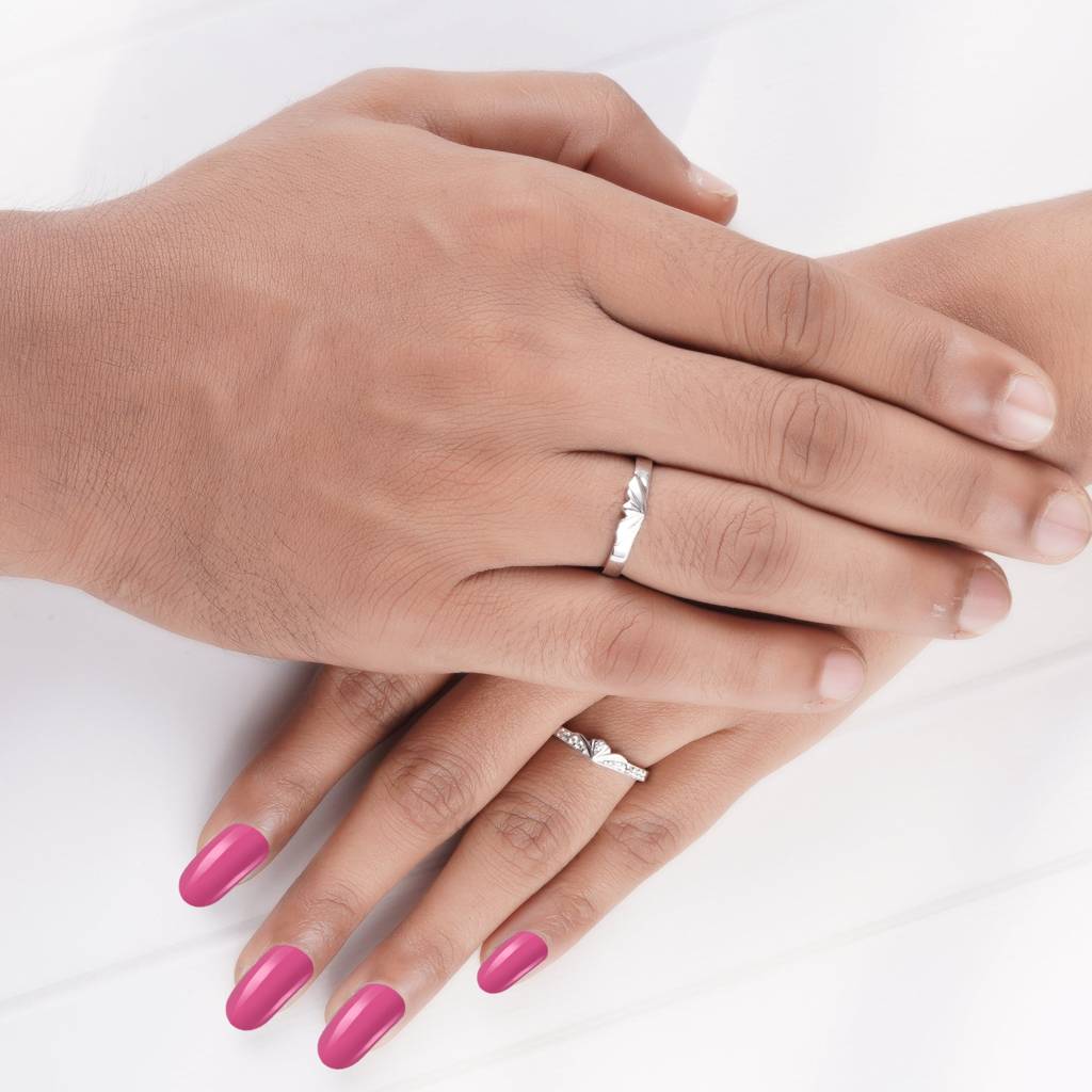 Silver Criss Cross Theme Couple Bands : ZLCPLR-1011