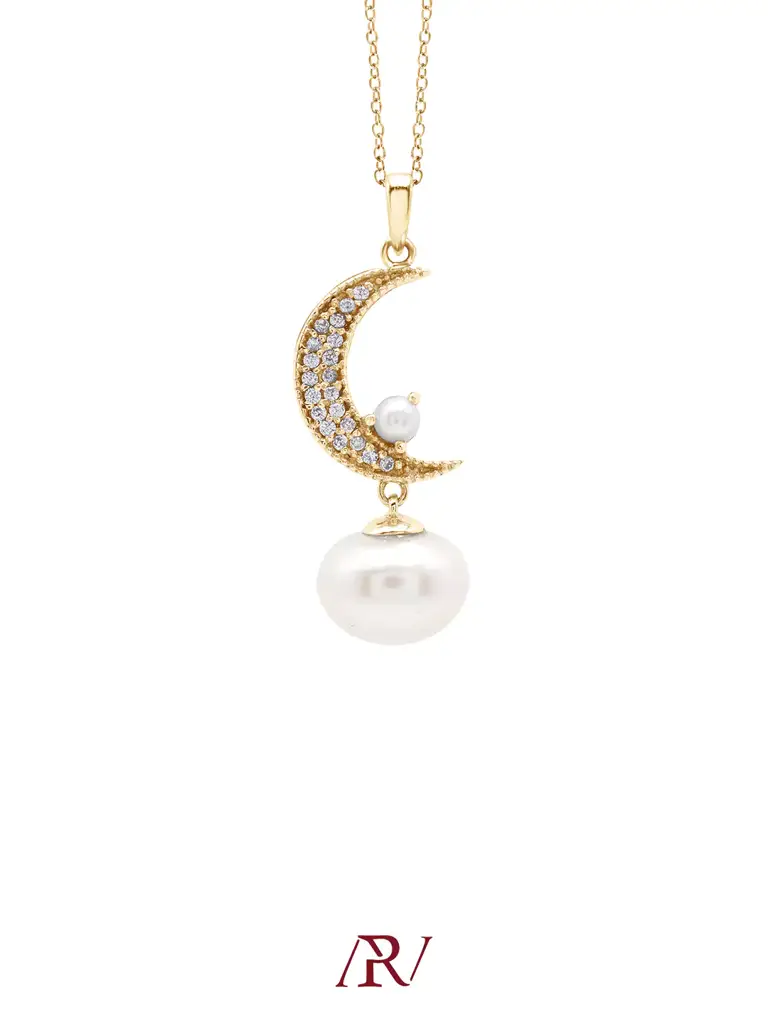 Moonlit Pearl Necklace : ARV-NK-027