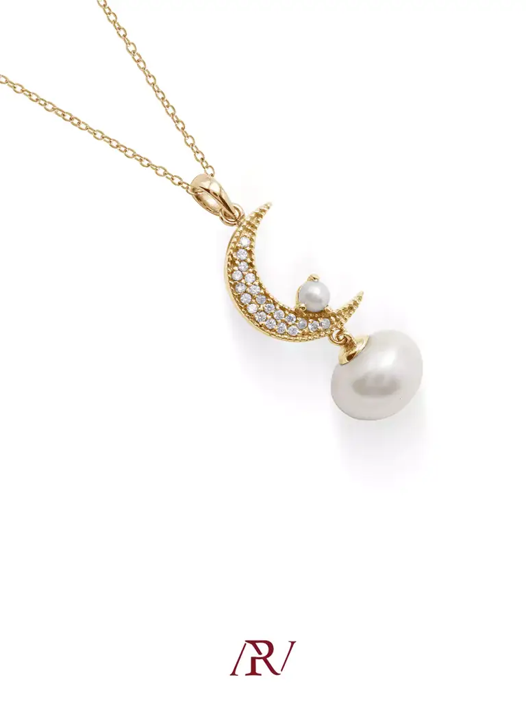 Moonlit Pearl Necklace : ARV-NK-027