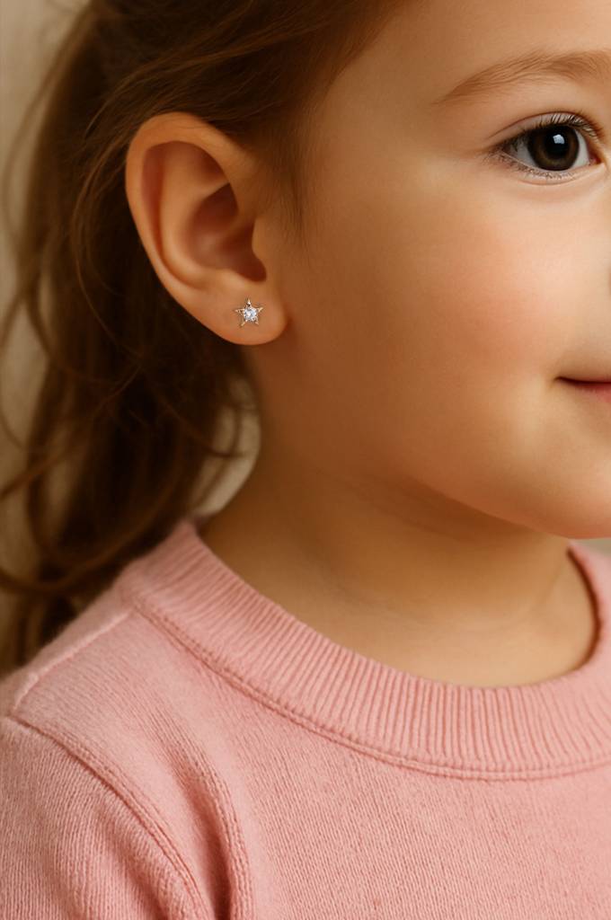 Star Twinkle Rose Gold Plated Sterling Silver Stud Earrings : MZRES909D2278