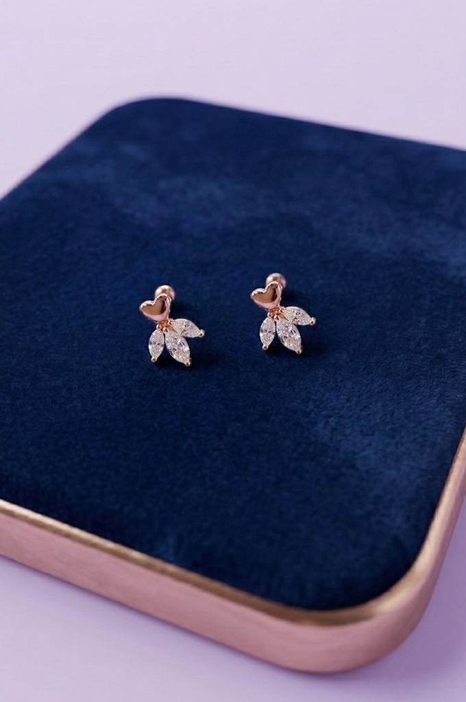 Hearty Bling Sterling Silver Second Stud Earrings : MZRET982D2421