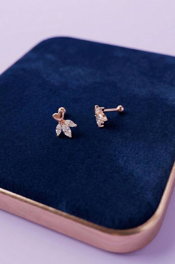 Hearty Bling Sterling Silver Second Stud Earrings : MZRET982D2421