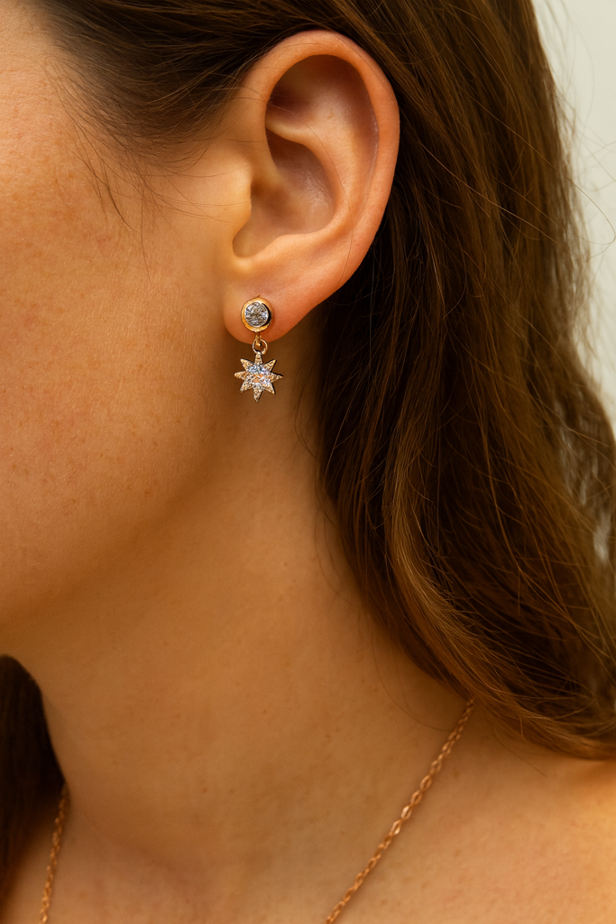 Sun Shine Charms Rose Gold Plated Sterling Silver Necklace Set : MZRNS885D2069