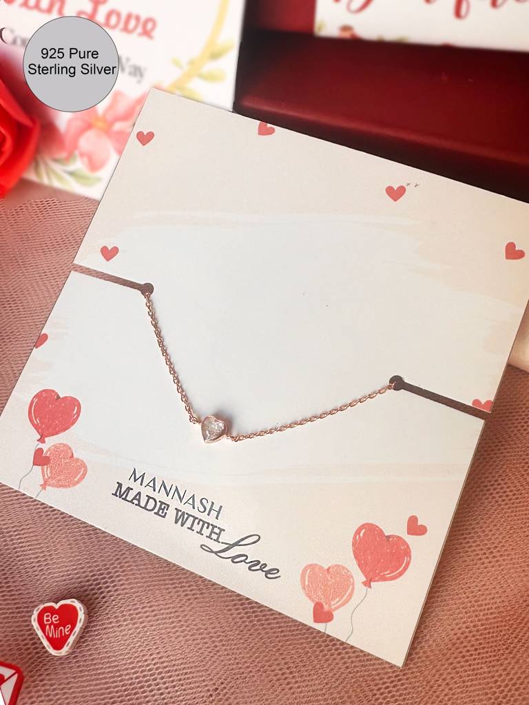 Mannash Romantic Love Bouquet Valentine Gift Box With Silver Bracelet : MZRVHB971D2399