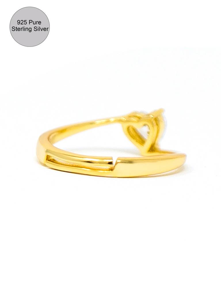 Mannash Blooming Love Valentine Gift Hamper Solitaire Heart Silver Ring : MZRVHR973D2401
