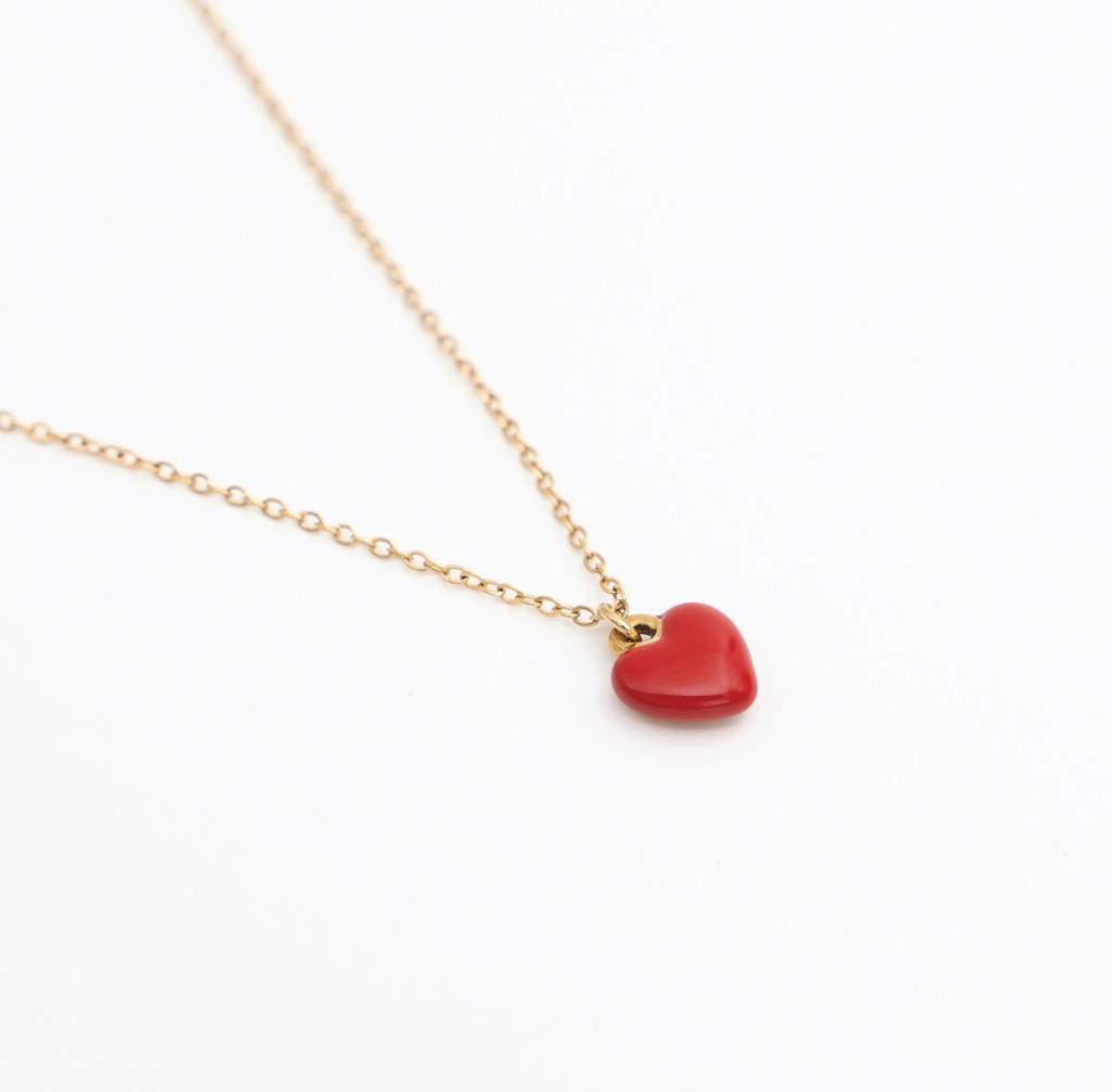 Crimson Heart Pendant Necklace : N14