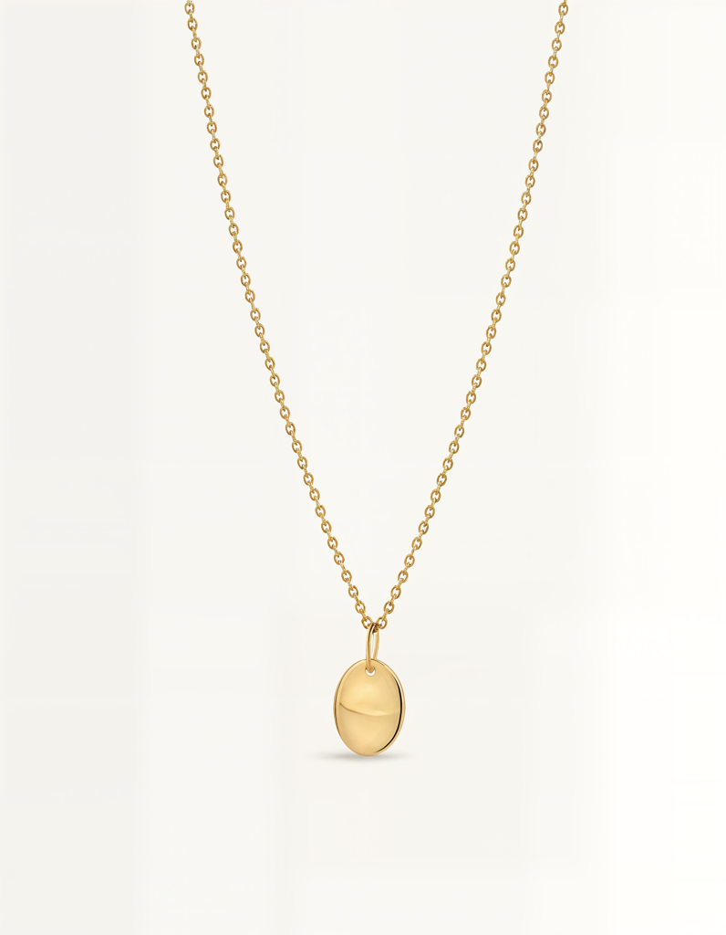 Gold Disc Pendant Necklace : JEW-PCH-GLD-004