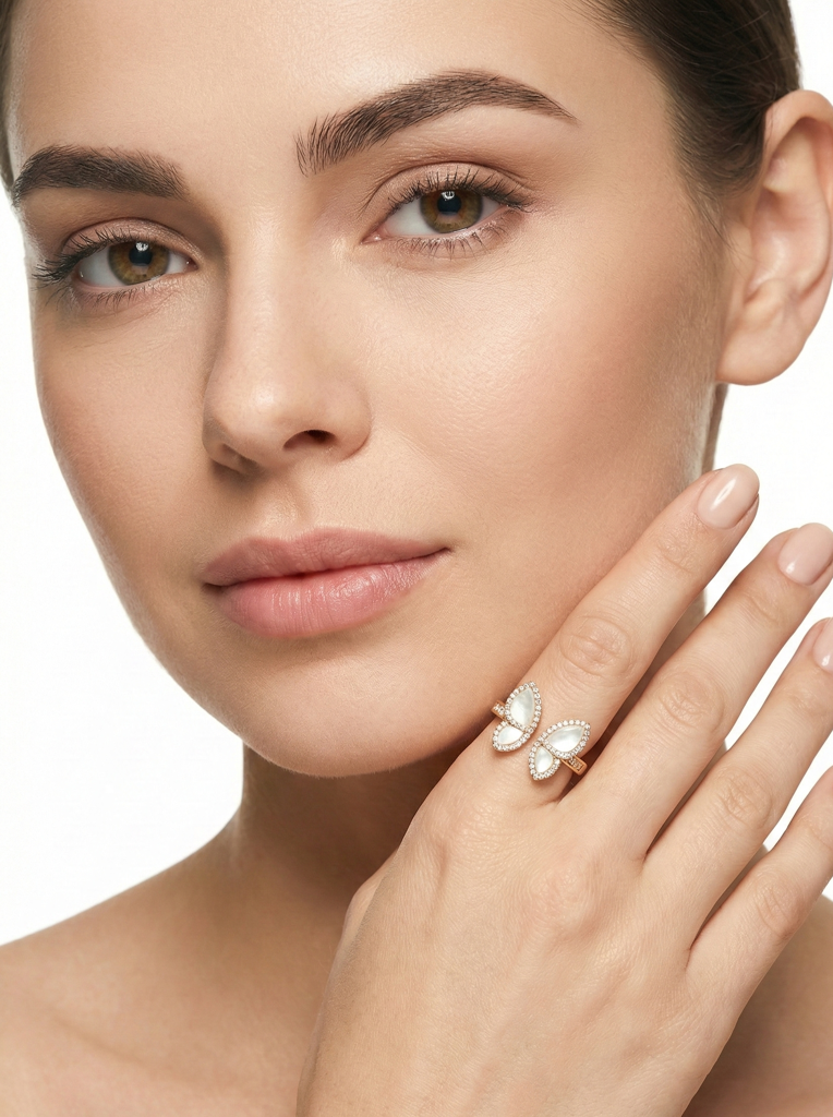 Half Butterfly Ring For Women | Asymmetric Minimal Open Ring : 3452629716