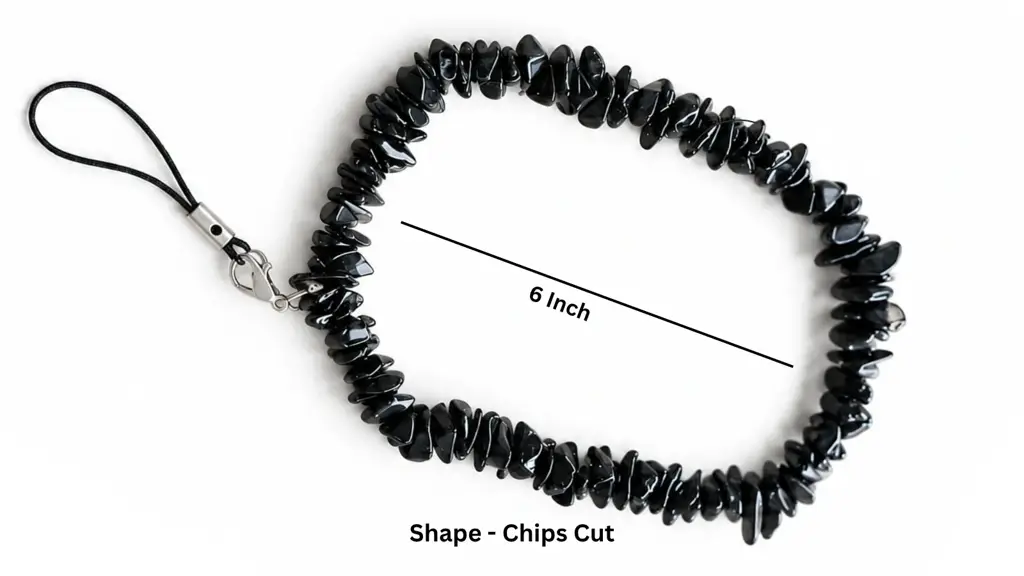 Black Obsidian Healing Crystal Mobile Charm - Natural Gemstone Phone Charm For Protection : OBSIDIAN-MOBILE-CHARM