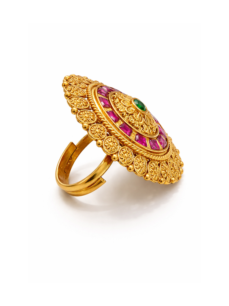 Ruby Temple Medallion Ring : PR-217R
