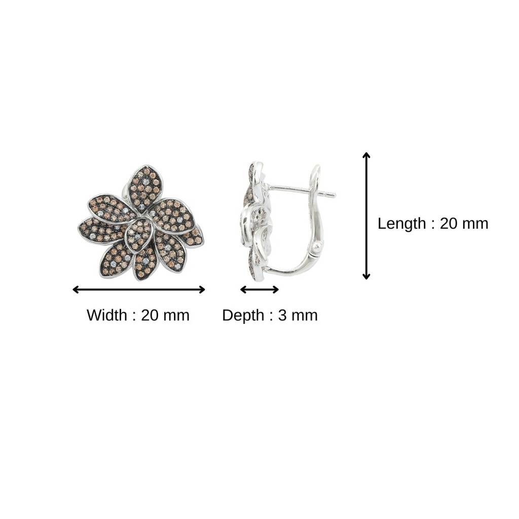Antique Lily Flower Earrings With Stunning Colorful Cz Diamonds : NFL43