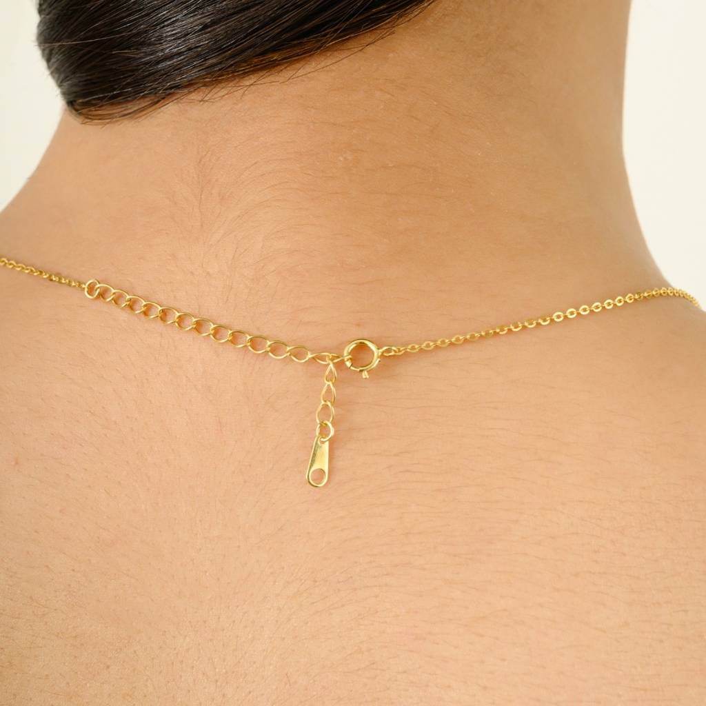 Colourful Dainty Cz Diamond Charm Necklace In 925 Silver : NFL62