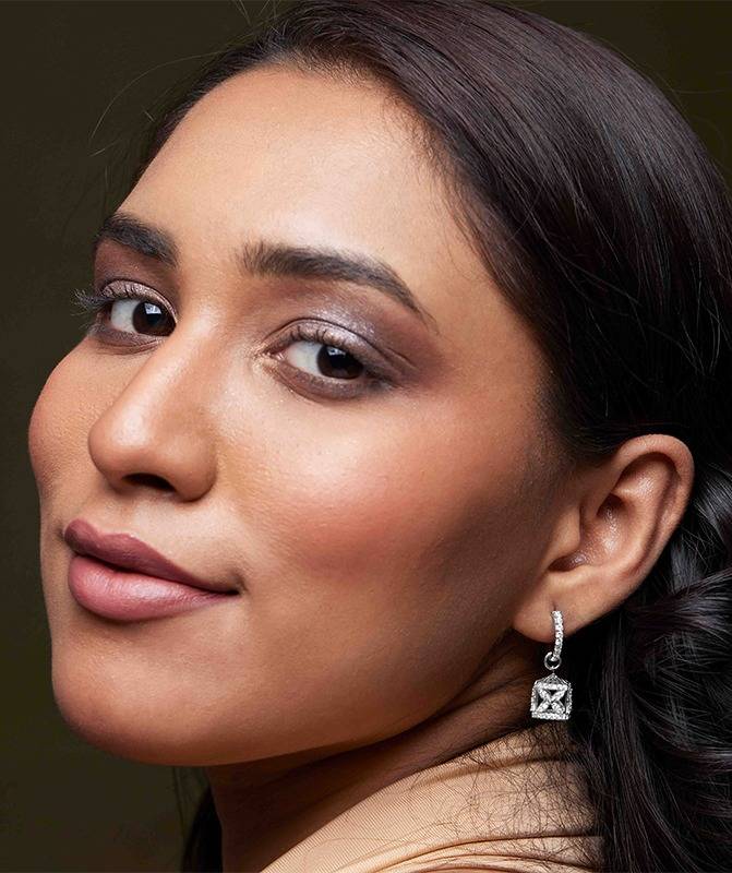 2 In1 Pure Silver Hoop Earring With Detachable Jhumki : EC025