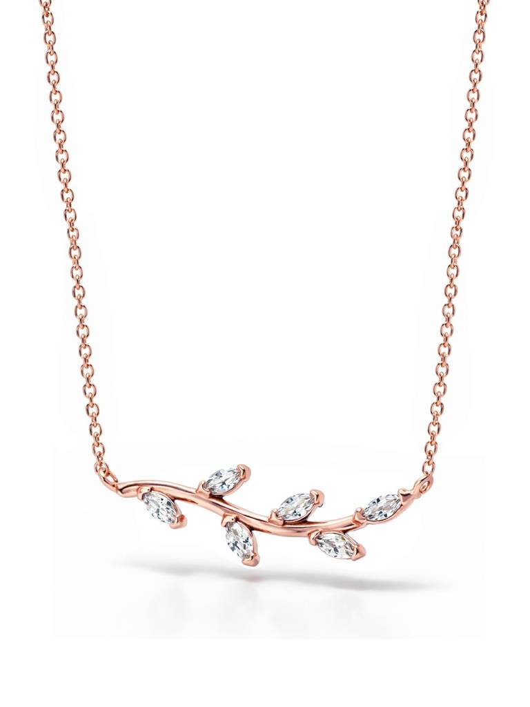 Rose Gold Whisper Leaf Vine Necklace : NK1745S18IA18RG