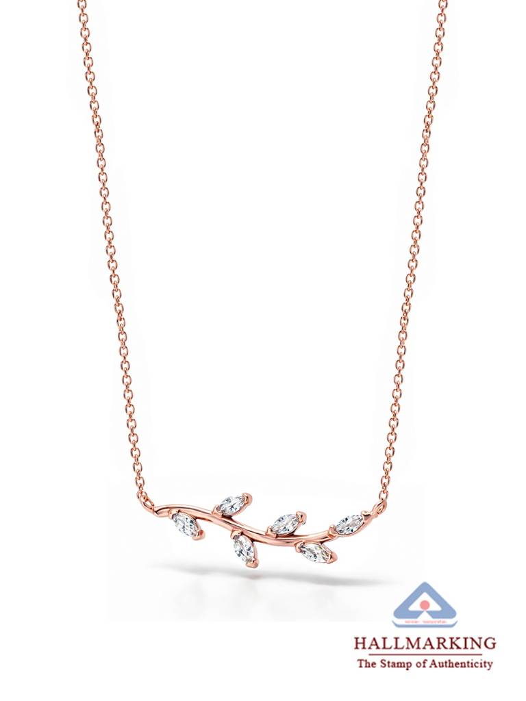 Rose Gold Whisper Leaf Vine Necklace : NK1745S18IA18RG