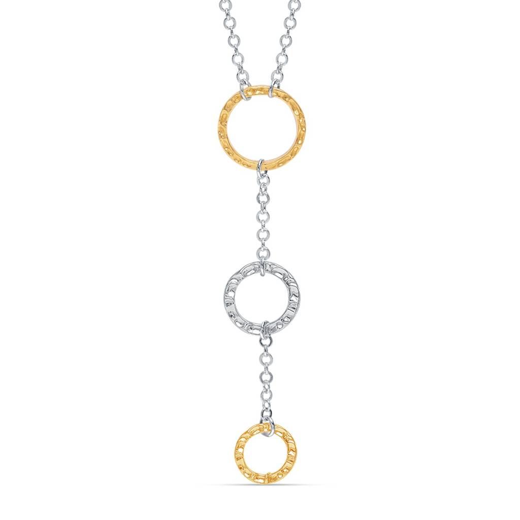 Aria Textured Circular Dual Tone Lariat Necklace For Women : NK192036S20I2T