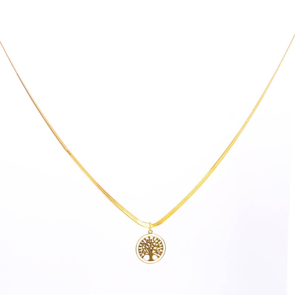 Minimal Heart Square Gold Necklace : NK256