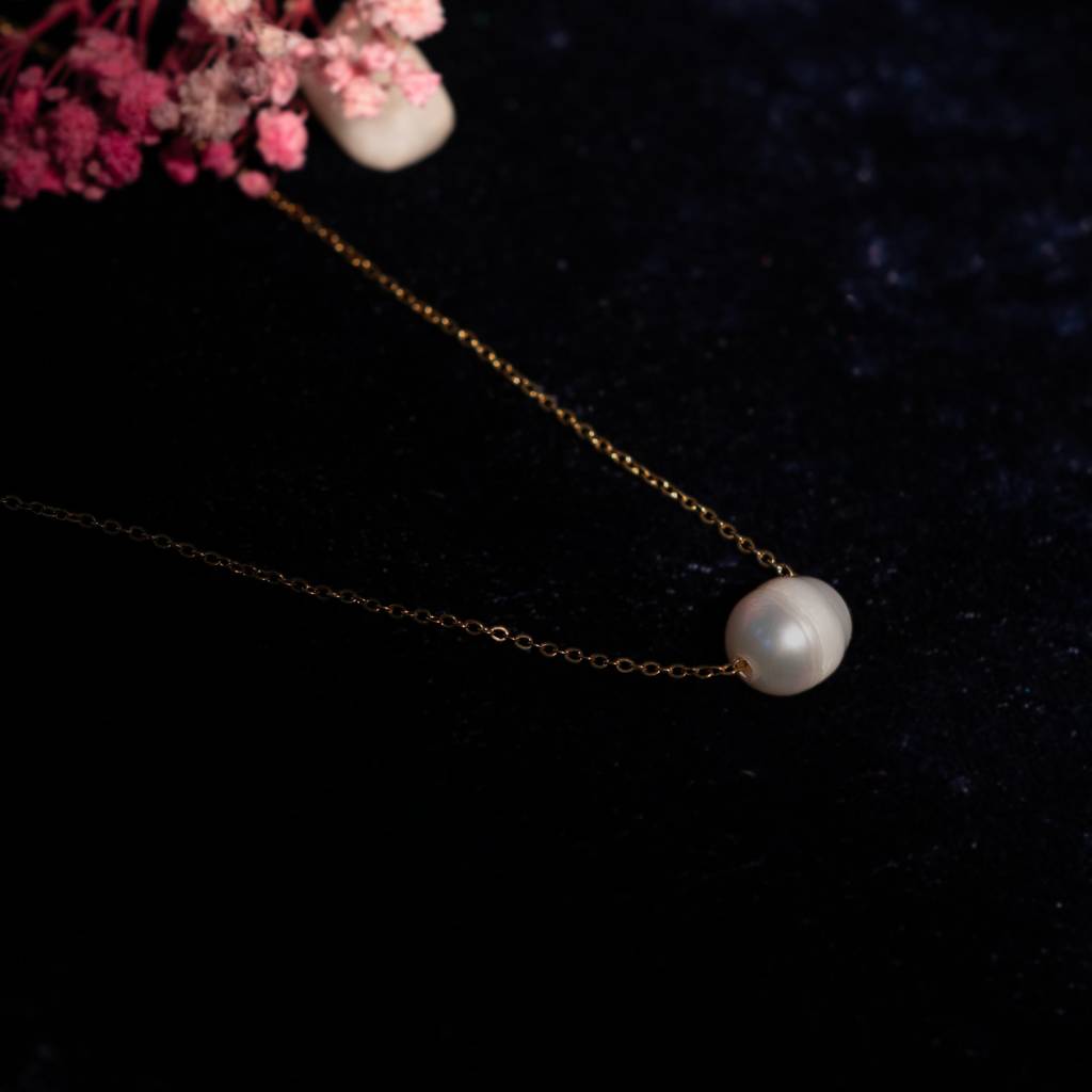 Baroque Pearl Style Gold Necklace : NK264