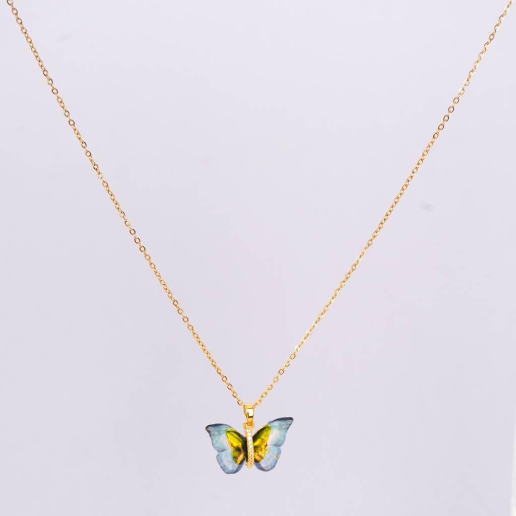 Butterfly Sparkle Gold Necklace : NK289