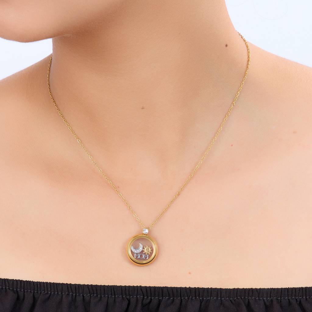 Celestial Mom Symbol Gold Necklace : NK78